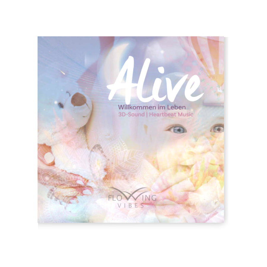 ALIVE“ von Flowing Vibes ist eine berührende musikalische Reise speziell für Babys, Schwangerschaft und die Begegnung mit unserem inneren Kind.  Mastered für das Klangei 